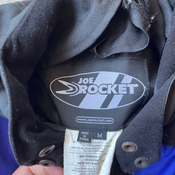 VINTAGE JOE ROCKET MOTORYCLE JACKET ARMORED PADDED MENS MEDIUM RIDING MOTO BLUE - Picture 4 of 5